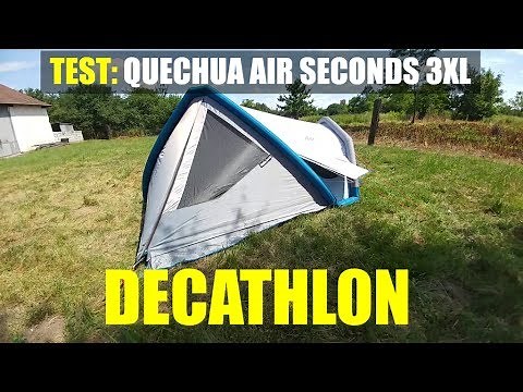 Test of: QUECHUA camping tent Air Seconds 3XL Fresh&Black - DECATHLON (inflatable!)