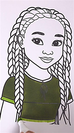 Watching This Girl's Braided Hair Get Colored is So Calming #asmr #coloringbook #shorts