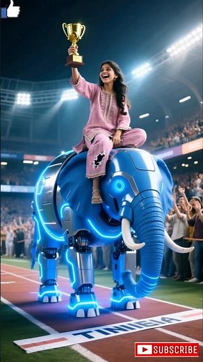 Cute Girl Creates a Robot Elephant and Wins 🤖🐘✨ #ai #kindness