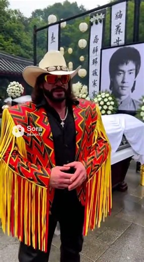 Macho Man Randy Savage At Bruce Lee's Funeral #machomanrandysavage #brucelee #wwe #machoman