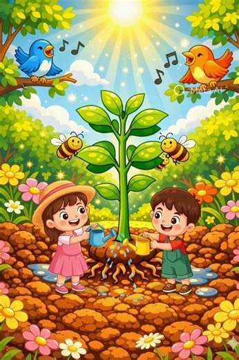 Tiny Seed Growing into Flower 🌱 Kids Nature Song | Plant Growth Animation #shorts #viral #trending