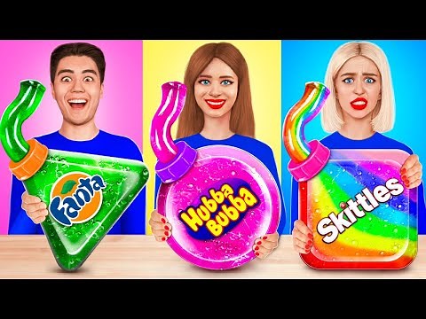 Geometric Shape Food Challenge | Funny One Shape Food Challenge