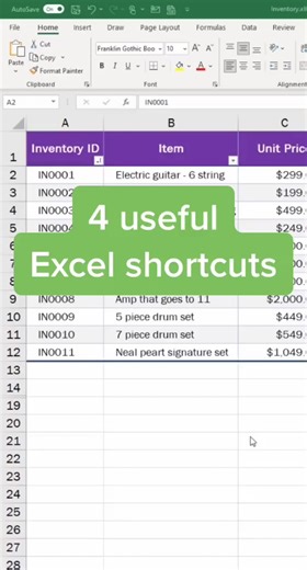 4 useful shortcuts in Excel #Excel #exceltips Excel Formulas Unleashed | Excel Formulas Unleashed