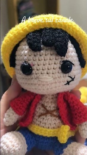 Become the Crochet Pirate King! 🧶🏴‍☠️ Luffy Amigurumi Tutorial #onepiece #crochet