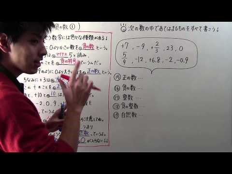 【中1 数学】中1-1 正の数・負の数①（自然数・整数）
