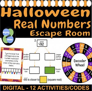 Classify, Order and Compare Real Numbers Digital Halloween Math Escape Room