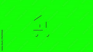 Shopping cart with house line icon on white background 4k video animation. shopping cart, line icon, Greenscreen background, 4k video, animation, shopping cart icon, house icon, house symbol,