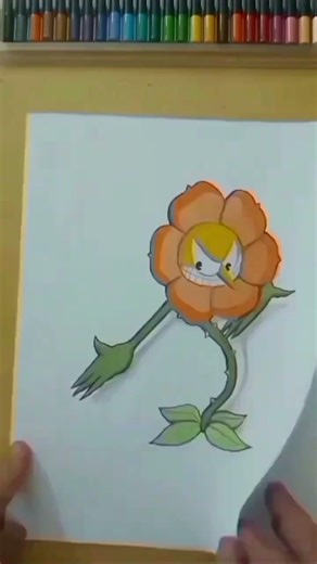 desenho da CAGNEY CARNATION #desenhos #drawing #cuphead #comodesenhar #desenhando #shortsfeed