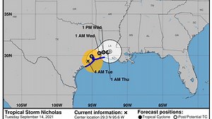 Nicholas makes landfall as hurricane, moves across Texas, Louisiana: Track the storm here