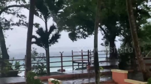 Powerful winds and waves during Typhoon Tino in Bohol, Philippines