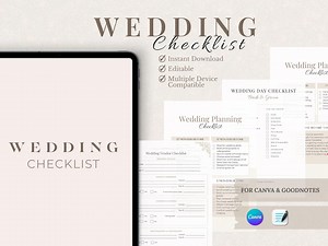 Wedding Checklist Printable | Minimalist Wedding Planning Checklist | Instant Download ON SALE - Etsy Australia