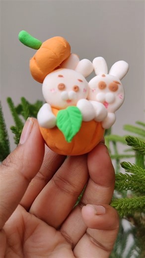 Making Cute Rabbit with super Clay | Rabbit Clay arts#diy#clay#rabbitart#handmade