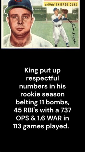 1956 Topps Baseball #74 Jim King, Cubs Rookie Right fielder in 1955