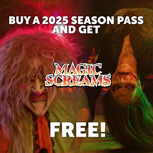 Magic Screams is back! Fun by Day & Fright by Night. Buy a 2025 season pass & Magic Screams is FREE! | Magic Springs Theme and Water Park