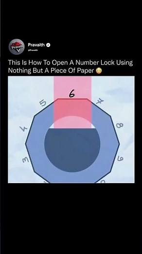 This Is How To Open A Number Lock Using Nothing But A Piece Of Paper 😳 only for educational purpose