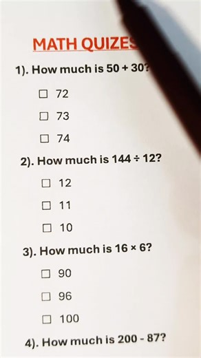 Challenging Math Quizzes: Can You Solve Them All?