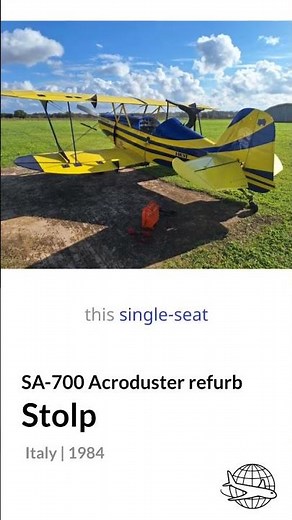1984 Stolp SA-700 Acroduster I-DUST For Sale - Aerobatic Biplane!
