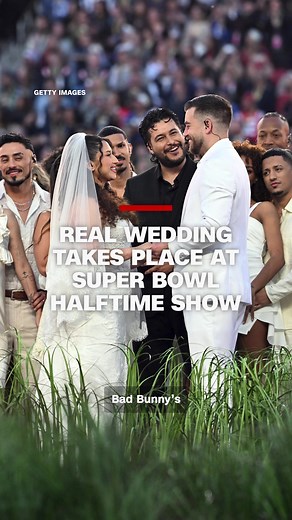 Couple's Unique Wedding During Bad Bunny's Super Bowl Show