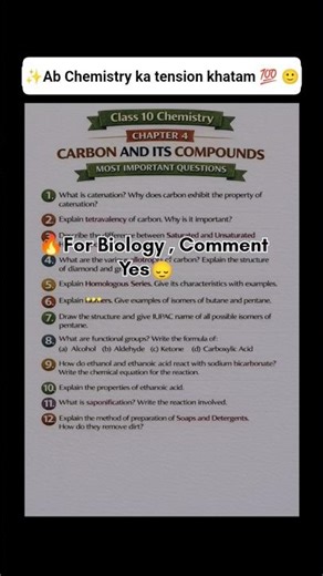 Topper’s Secret 🤫 Class 10 Chemistry Most Repeated Questions #trending #shorts #youtubeshorts