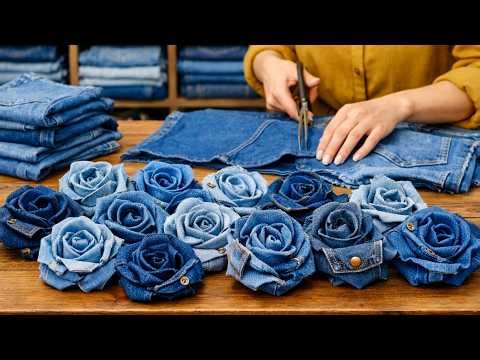 Turn Old Jeans into Stunning Denim Flowers | Easy Step-by-Step DIY