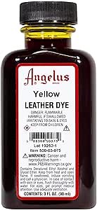 Angelus Leather Dye, 3 oz, Yellow 3 Fl Oz