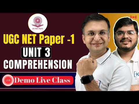 UGC NET Paper 1 Comprehension Preparation | Concepts, PYQs & Solved Examples 2025 | Demo Live Class