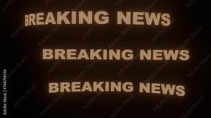Breaking News 3d text motion of the 3 types scrolling digital reader boards lines as 3d modeling seamless looping animation.