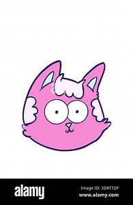 stretching up animation of cartoon cat face Stock Video Footage - Alamy