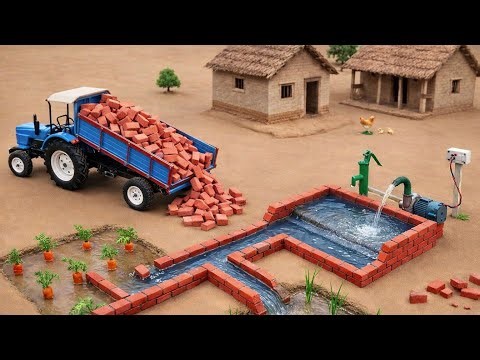 DIY Mini Tractor making Hand Pump Construction | Using Bricks | Village Water Supply | tractor