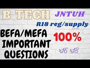 BEFA important questions r16 r18 for b tech 2nd year jntuh//btech befa