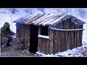 Building a Survival Bushcraft Shelter for the WINTER!