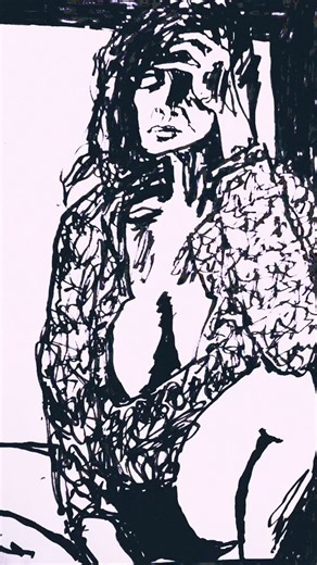 Olivier Quéméré on Instagram: "Controlling The Damage, un portrait inspiré par @modelfrenchyval, merci à elle, Kalimero ft @michaelrimbaudart J'adore Mike Rimbaud depuis son premier album, Mutiny in the Subway, je kiffe son énergie et je me le passe chaque fois que je dois démarrer un nouveau projet... Merci à Valérie de m'avoir autorisé à l'identifier, je pense que ce dessin d'elle ne sera de loin pas le dernier ! #modelfrenchyval #mikerimbaud #inkdrawing #portraitartist #inkportrait"