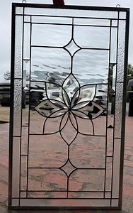 The Irvine All Clear Beveled Stained Glass Window Panel - Customizable on Request - Etsy
