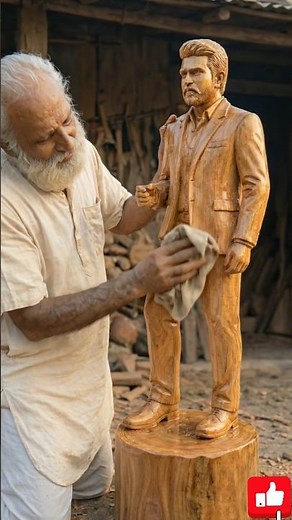 ❤️ Amazing Wood Carving Process | Handmade Wooden Statue by Indian Craftsman #ramcharan #carving