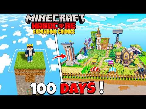 I Survived 100 Days on an EXPANDING CHUNK in Minecraft Hardcore