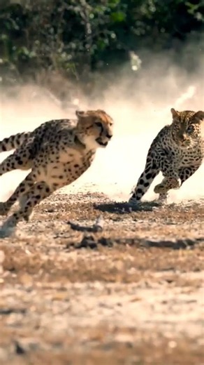 Leopard Hunting Cheetah ☠️