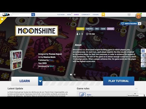 Boardgame Arena Tutorial - Moonshine