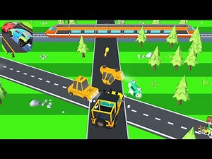 Traffic Run ! Android-iOS Gameplay All Levels | Car and Train Crashes Game