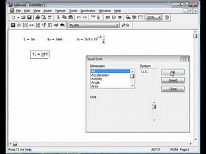 Temperature Units in Mathcad