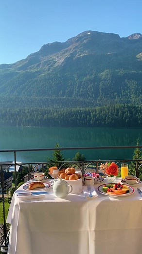 Breakfast at Kulm Hotel, Switzerland #tiktoktravel #fyp