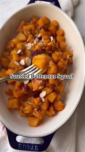 This Sauteed Butternut Squash is the perfect side dish, ready in just 30 Minutes. Start the new year off right with your veggies. Grab the recipe here 👉 https://simplymadeeats.com/12835/how-to-saute-butternut-squash-stovetop-recipe/ #vegetables #butternutsquash #sidedishes #wintersquash #healthyeating