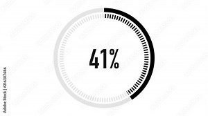 Animation black loading bar with Alpha channel. 0-100 percent. Black circle on white background. Download Page. Loading Animation - 0-100.