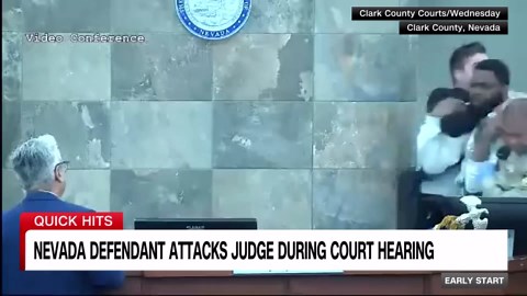 Man captured on video jumping bench and violently attacking judge