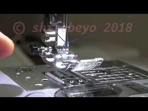 How to brother sewing machine Setting of Upper thread & pass through a needle, in Japanese. PS205