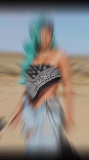 Desert Fashion Showcase with Vibrant Hair and Accessories