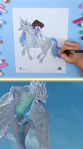 Color with us: Layla and Glacier ❄️ #UnicornAcademy #ColorWithMe #ohuhumarkers | Unicorn Academy
