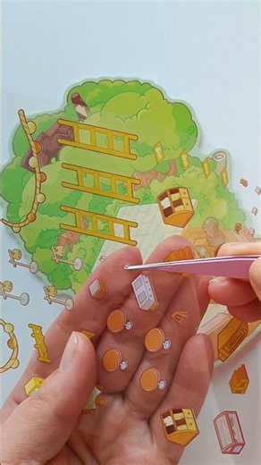 Mini Tree House 🌿✨3D Sticker Making Process (Part 1)Part 2 coming soon...