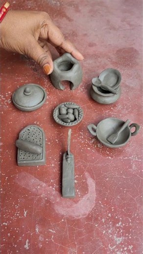 Making Mini Clay Cooking Pots #shorts
