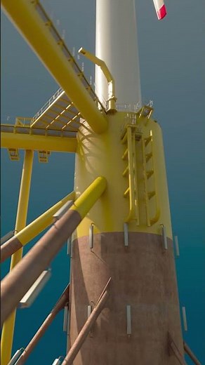 WindFloat Atlantic float foundation 3d animation in fine detail