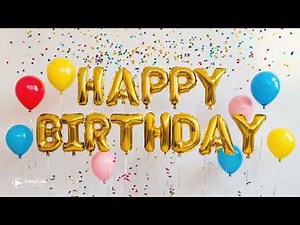 🎊 Classic Balloon Happy Birthday Loop – Confetti Party Visual
